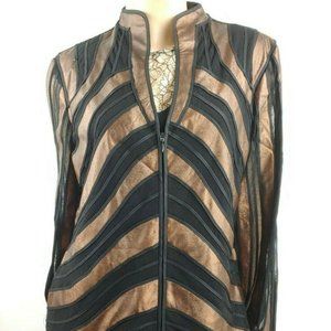 Obstinee by IKA Black Bronze Mesh Striped Jacket